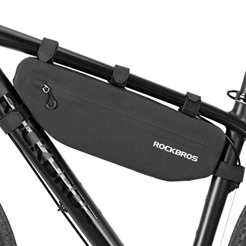 ROCKBROS Bolsa Triangular para Cuadro de Bicicleta Impermeable Ajustable Frontal de Tubo para Ciclismo con Gran Capacidad para Bicis MTB Bici de Carretera