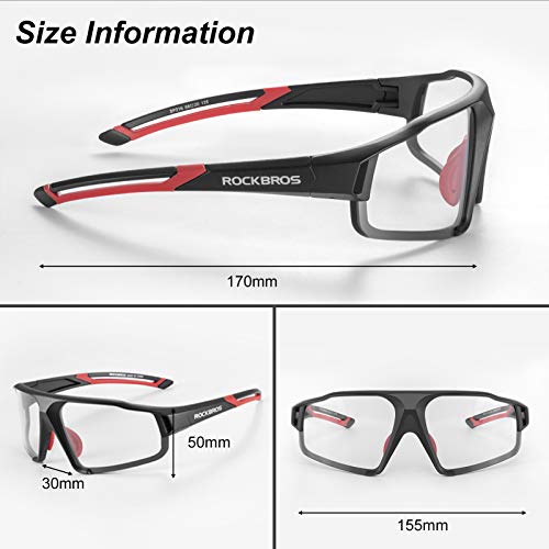 ROCKBROS Gafas Polarizadas/Fotocromáticas Deportivas Protección UV400 para MTB Ciclismo Running Conducir Pescar, para Hombres Mujeres