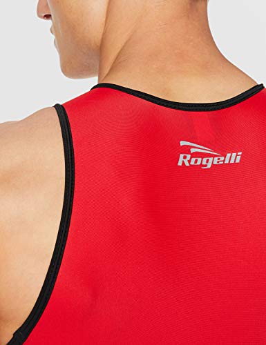 Rogelli Triathlonanzug Florida - Traje de baño para competición para Hombre, Color Negro/Rojo, Talla L