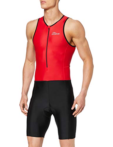 Rogelli Triathlonanzug Florida - Traje de baño para competición para Hombre, Color Negro/Rojo, Talla L