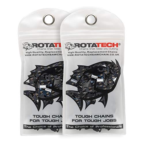 Rotatech - Cadena para motosierra (2 unidades, 50,8 cm, 76 bares, aceite original de 1 litro), 2 Chains
