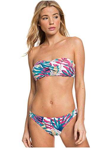 Roxy Into The Sun - Conjunto De Bikini Bandeau para Mujer Conjunto De Bikini Bandeau, Mujer, Bright White Tropic Call S, L