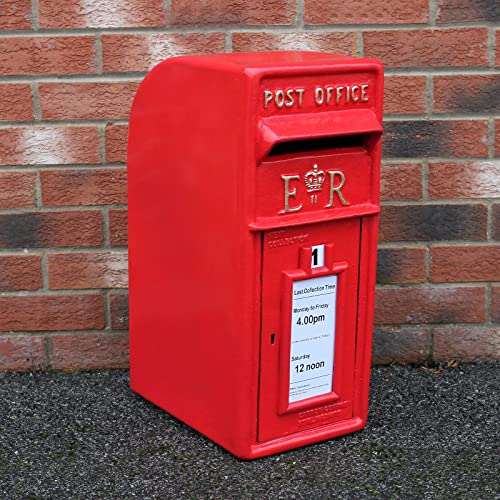 Royal Mail Buzón de Correos Rojo Buzón de Hierro Fundido Ensamblaje Pared con Cerradura para Oficina de Correos