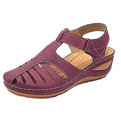 RTPR Sandalias para mujer, estilo retro europeo y americano, tallas grandes, ligeras, suela suave, zapatos informales, rosa, 39 EU