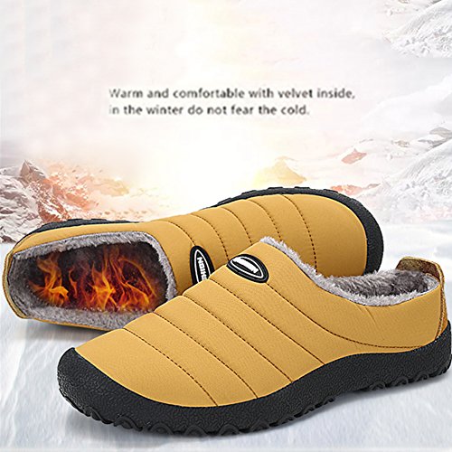 SAGUARO Invierno Al Aire Libre Zapatillas Caliente Slippers Interior Suave Zapatilla Mujer Hombres Casa Zapatos, Amarillo 38