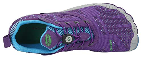 SAGUARO Mujer Barefoot Zapatillas de Trail Running Zapatos Minimalista de Deporte Cómodas Ligeras Calzado de Correr en Montaña, Morado 40 EU