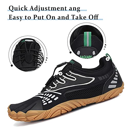 SAGUARO Zapatillas Minimalistas Hombre Zapatillas de Barefoot Mujer Zapatillas de Trail Running Antideslizante Escarpines de Agua Stil: D Gris Gr.44