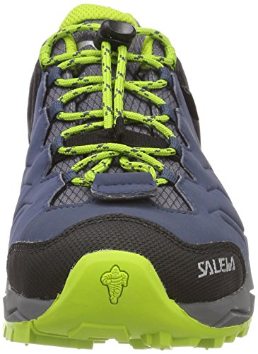 Salewa JR Mountain Trainer Waterproof Zapatos de Senderismo, Dark Denim/Cactus, 32 EU