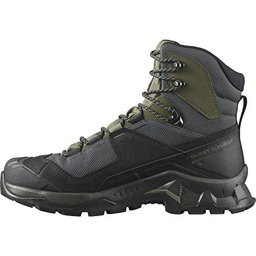 Salomon Quest Element Gore-Tex (impermeable) Hombre Zapatos de trekking, Negro (Black/Deep Lichen Green/Olive Night), 42 2/3 EU