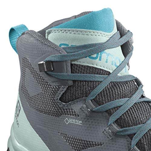 SALOMON Shoes Outline Mid GTX, Botas de Hiking Mujer, Gris (Stormy Weather/Icy Morn/Bluebird), 38 EU