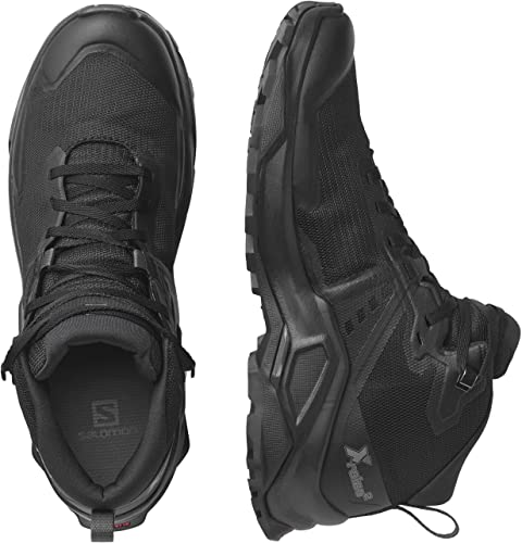 SALOMON Shoes X Raise 2 Mid GTX, Botas de Senderismo Hombre, Black/Black/Ebony, 43 1/3 EU
