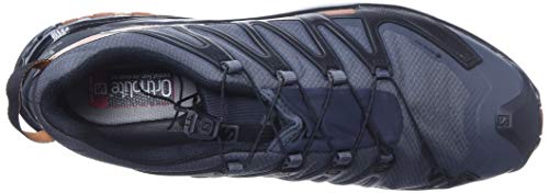 Salomon XA Pro 3D V8 Gore-Tex (impermeable) Wide Hombre Zapatos de trail running, Negro (Ebony/Caramel Cafe/Black), 42 ⅔ EU