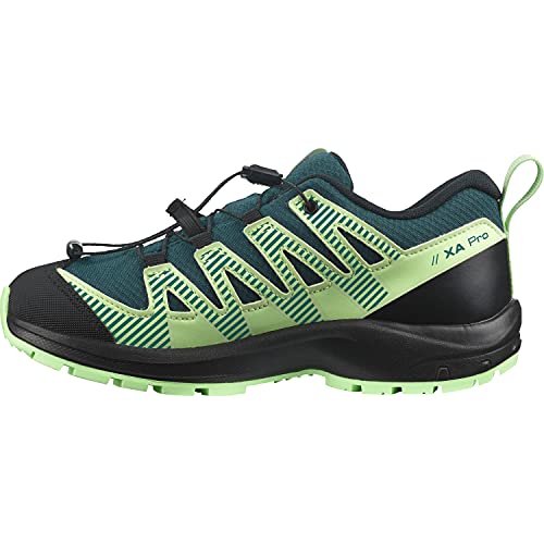 Salomon XA Pro V8 Climasalomon Waterproof (impermeable) unisex-niños Zapatos de trail running, Verde (Deep Teal/Black/Patina Green), 36 EU