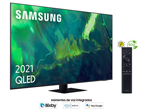 Samsung QLED 4K 2021 65Q74A - Smart TV de 65" con Resolución 4K UHD, Procesador QLED 4K con IA, Quantum HDR10+, Wide Viewing Angle, Motion Xcelerator Turbo+, OTS Lite y Alexa Integrada