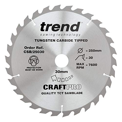 SAW BLADE, 250MM X 30T X 30MM, CRAFT CSB/25030 By TREND