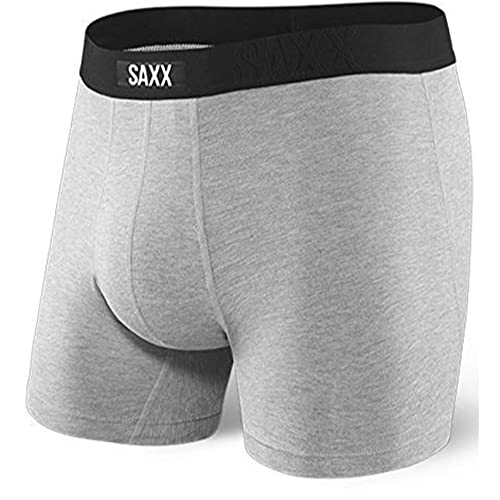 SAXX Underwear Co. Calzoncillos bóxer Ropa Interior encubierta Calzoncillos bóxer con Soporte Fly and Builtin Ballpark Pouch Medio Brezo Gris