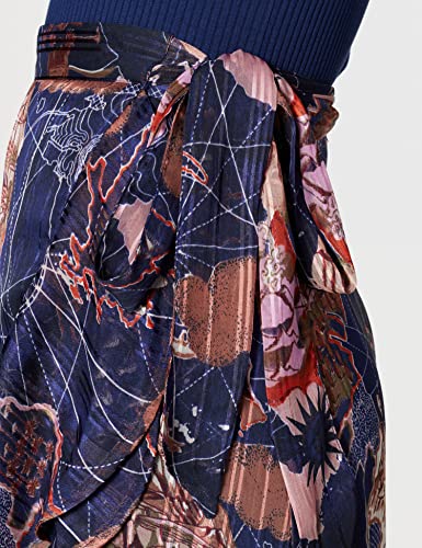 Scotch & Soda Printed Wrap-Over Recycled Polyester Maxi Skirt Falda, Combo G 0461, L para Mujer