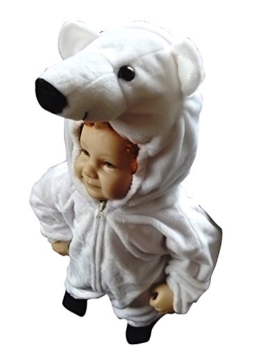 Seruna F24 Tamaño 2-3 años Traje del Oso Polar para bebés y niños pequeños, cómodo de Llevar en la Ropa Normales