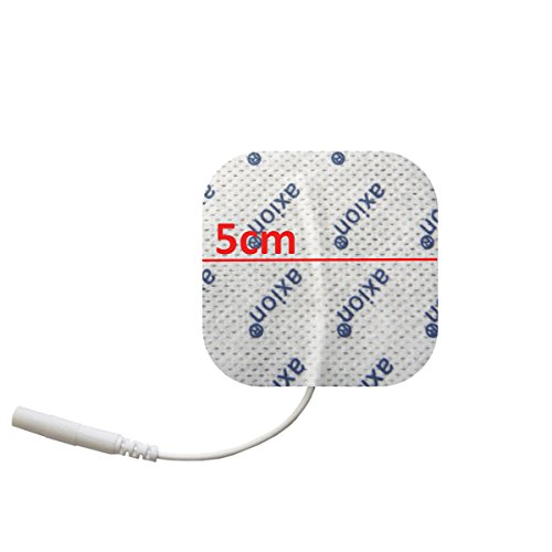 Set 8 electrodos cuadrados axion | Compatible con su electroestimulador TENS y EMS de Cefar Compex | Almohadillas adhesivas con conexión de clavija de 2 mm
