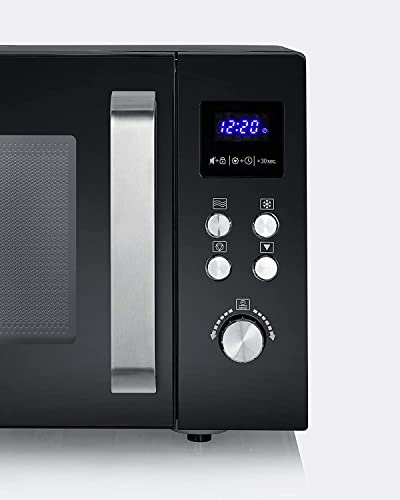 SEVERIN Microondas Inverter, microondas digital para descongelar alimentos, cocinar y calentar, con plato giratorio para distribuir el calor, negro/acero inoxidable, MW 7757