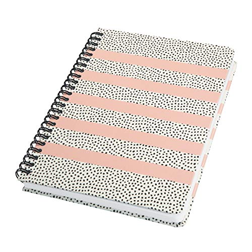 SIGEL JN600 Libreta espiral básico, 16.2 x 21.5 cm, punteado, tapa dura, 120 páginas, blanco/negro/rosa