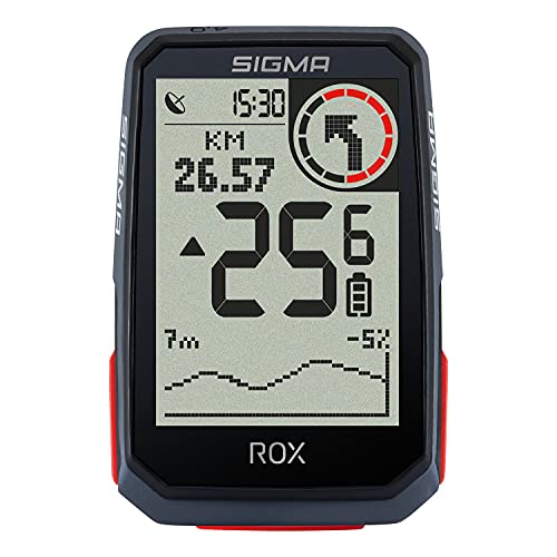 SIGMA SPORT ROX 4.0 Negro HR Set | Ciclocomputador inalámbrico GPS y navegación incl. sensor de frecuencia cardíaca | Navegación GPS en exteriores con altimetría