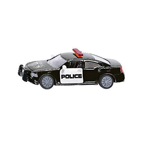 siku 1404, Coche de patrulla americano, Vehículo de juguete para niños, Metal/Plástico, Negro, Apertura de puertas