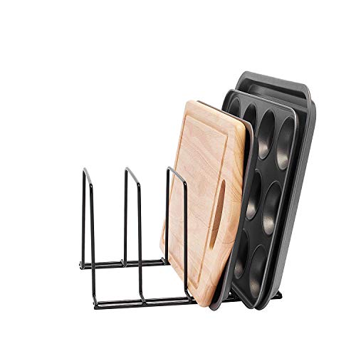 simplywire - Bandeja para horno, bandeja y tabla de cortar - soporte de almacenamiento - Organizador de cocina - negro