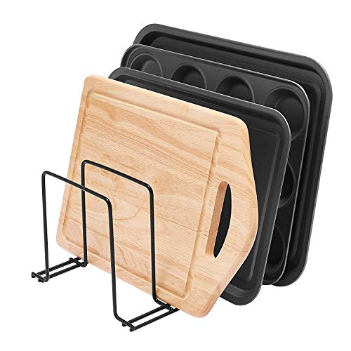 simplywire - Bandeja para horno, bandeja y tabla de cortar - soporte de almacenamiento - Organizador de cocina - negro