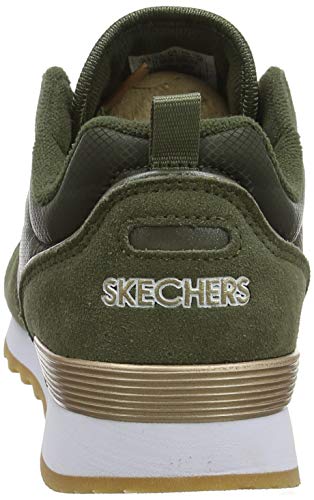 Skechers Originals OG 85 Goldn Gurl, Zapatillas Mujer, Multicolor (Olive Black Suede/Nylon Mesh Rose/Gold Trim), 40 EU