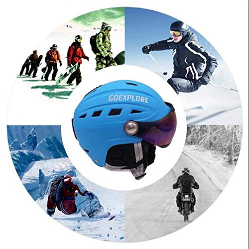 SKI Casco De Esquí, con Visera Medio Cubierta Deporte Al Aire Libre del Patín del Snowboard Cascos, Patín Casco, Crash Cascos Nieve, Color Negro,B,XL