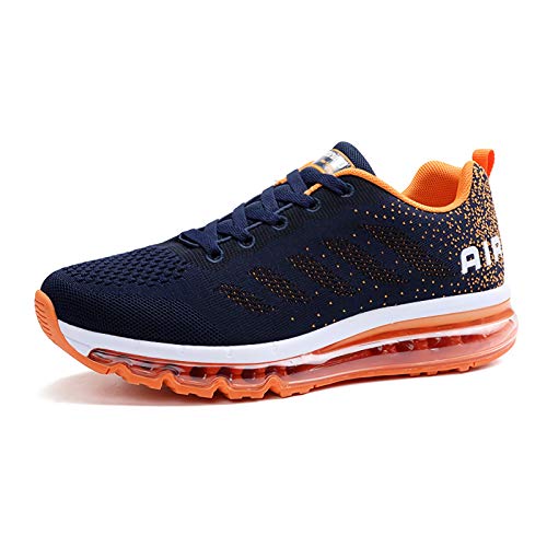 Smarten Zapatillas de Running Hombre Mujer Air Correr Deportes Calzado Verano Comodos Zapatillas Sport Blue Orange 40 EU