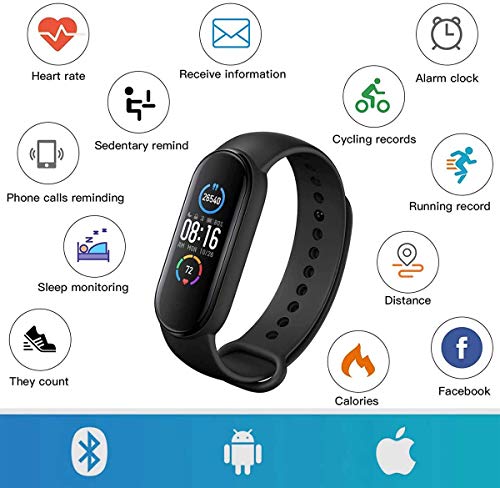 Smartwatch Fitness Reloj Inteligente,Tracker Fitness con Oxígeno Sanguíneo Presión Arterial Frecuencia Cardíaca,podómetro,Calorías,Monitor de Sueño, Monitores de Actividad,Pulsera de Fitness