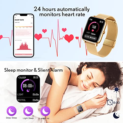 Smartwatch Reloj Inteligente Hombre Mujer - Impermeable Pulsera Actividad Inteligente con Pulsómetro Caloría Monitor de Sueño Pantalla Táctil Reloj Deportivo Podómetro Pulsera para Android y iOS