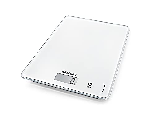 Soehnle Báscula de cocina Page Compact 300, báscula digital que pesa entre 1 g y 5 kg, peso de cocina con diseño elegante y con pantalla LCD, blanco