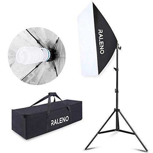Softbox RALENO, iluminación de Video de 50x70 cm, Bombilla CFL 5500K de 85 W para iluminación de Estudio, fotografía de Retrato y Videos de Youtube