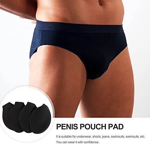 SOIMISS 2pcs Men Underwear Pad Enhancing Underwear Cup Pouch Pad Men Shorts Padded for Swimming Trunks Shorts Underwear Swim Briefs ( Black )