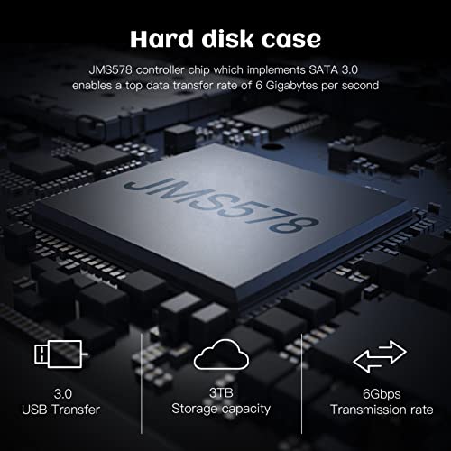 Solustre Disco duro externo portátil de alta velocidad USB 3.0 soporta disco duro externo de 3 TB para ordenador de escritorio portátil y más (blanco) negro Negro 12,5 * 8 cm