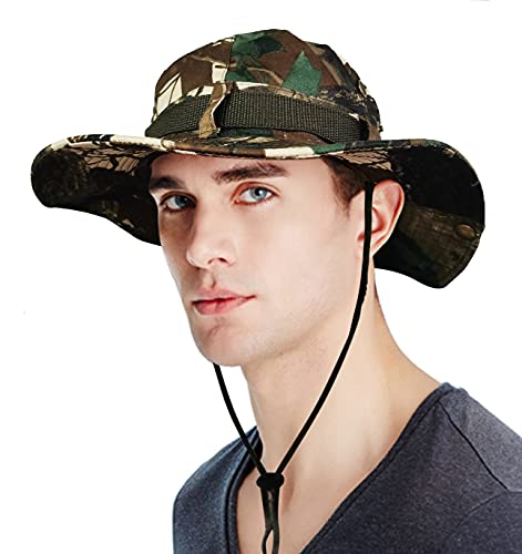 Sombrero de Pescador Camuflaje Plegable, Gorro de Sol para Aire Libre Caza Viaje Pesca, Sombrero de Militar de Algodón para Climb Camping (SFM-2-3)