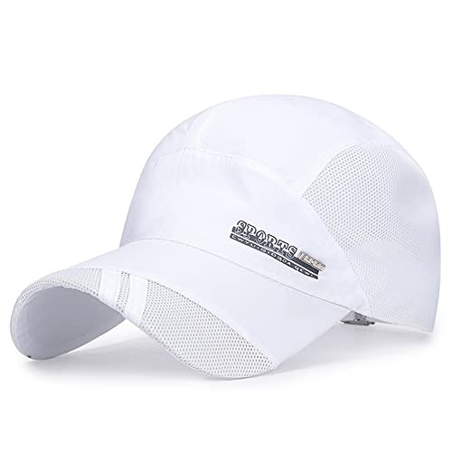 Sombreros para el Sol al Aire Libre de Verano Gorra de Pesca de Golf de Secado rápido para Hombres y Mujeres Gorras de béisbol Unisex Ajustables -White 9-One Size