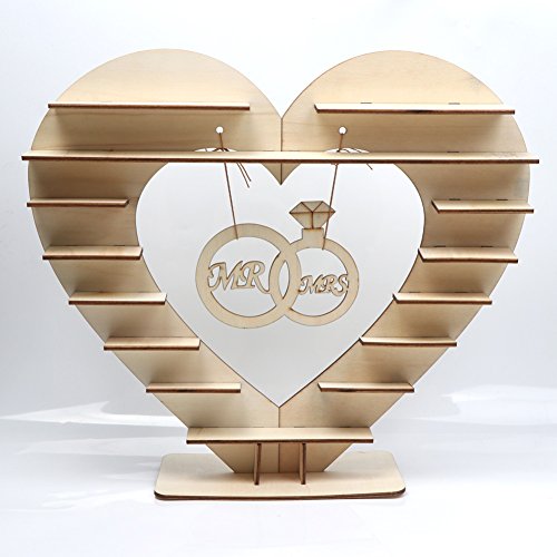 Soporte de madera con forma de corazón para bombones, decoración de mesa para bodas, de AerWo