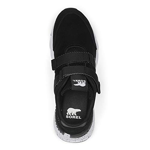 Sorel - Zapatillas de deporte para mujer con correa Kinetic Lite, ante o malla con suela festoneada, Negro (Negro), 41 EU