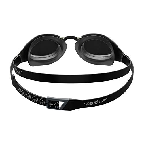 Speedo Fastskin Hyper Elite de Espejo Gafas de natación, Unisex-Adult, Negro/Oxid Grey/Chrome, Einheitsgröße