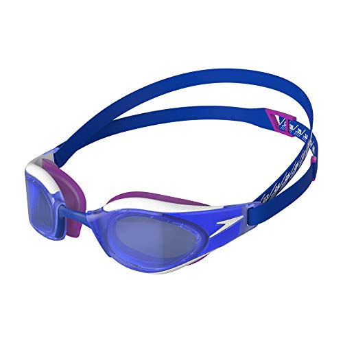 Speedo Fastskin Hyper Elite Gafas de natación, Unisex-Adult, Blue Flame/Diva/Blanco, Einheitsgröße