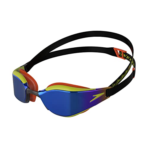 Speedo Gafas de Espejo Fastskin Hyper Elite Junior Swimming Goggles, Unisex-Youth, Negro/Naranja, Un tamaño