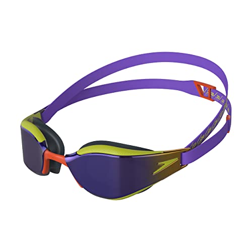Speedo Gafas Fastskin Hyper Elite de Espejo Swimming Goggles, Unisex-Adult, Morado/Verde, Un tamaño
