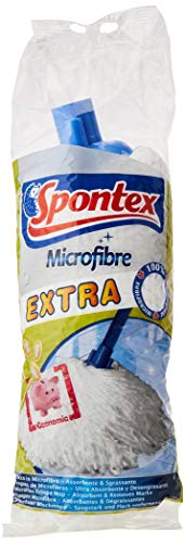 Spontex - Fregona Microfibre Extra, Blanco, Mediano (72110050)