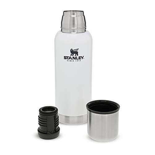 Stanley Adventure Series Stainless Steel Vacuum Bottle, Unisex-Adult, Blanco Polar, 25oz / .73L