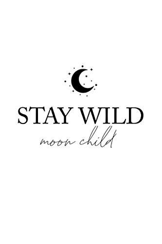 Stay Wild Moon Child Notebook | 6x9 Inch A5 Notebook | 160 Sheet Dotted Paper Journal