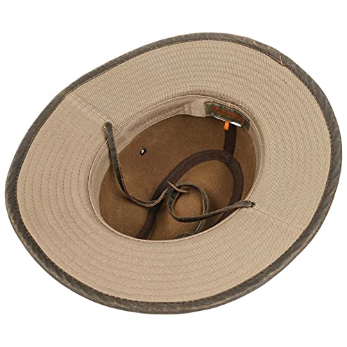 Stetson Sombrero Traveller de algodón Tarnell Hombre - Sombrero de Verano con protección UV 40+ - de Tela con Ojales de ventilación - Primavera/Verano Beige XL (60-61 cm)